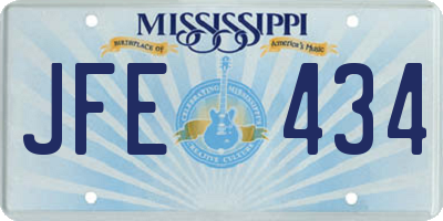 MS license plate JFE434