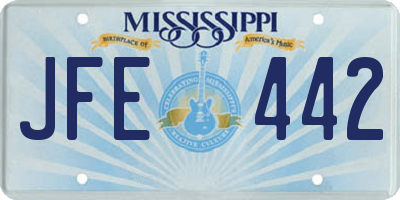 MS license plate JFE442