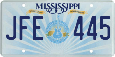 MS license plate JFE445