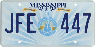 MS license plate JFE447