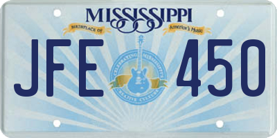 MS license plate JFE450