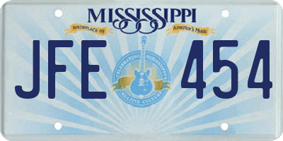 MS license plate JFE454