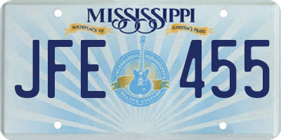 MS license plate JFE455