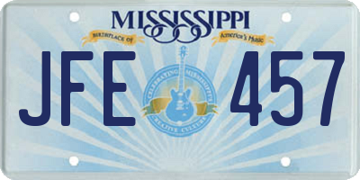 MS license plate JFE457