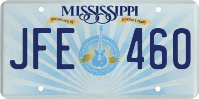 MS license plate JFE460