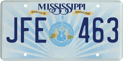 MS license plate JFE463