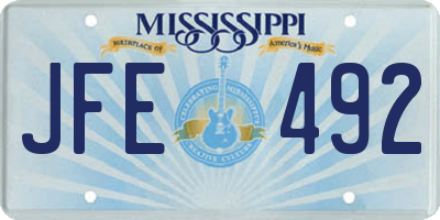 MS license plate JFE492