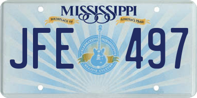 MS license plate JFE497