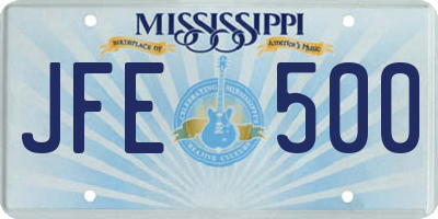 MS license plate JFE500