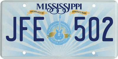 MS license plate JFE502
