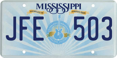 MS license plate JFE503