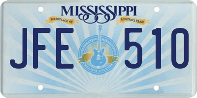 MS license plate JFE510