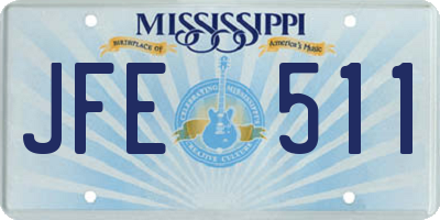 MS license plate JFE511