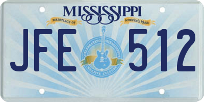 MS license plate JFE512