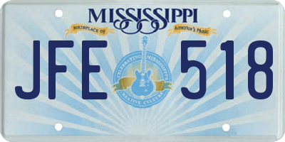 MS license plate JFE518