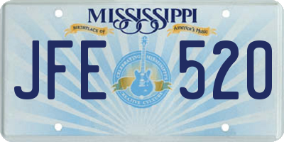 MS license plate JFE520