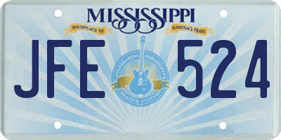 MS license plate JFE524