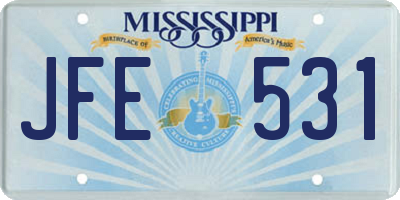 MS license plate JFE531