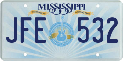 MS license plate JFE532