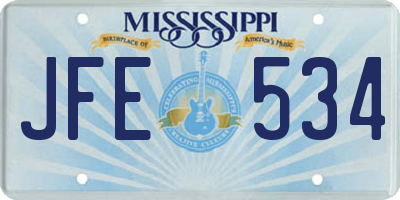 MS license plate JFE534