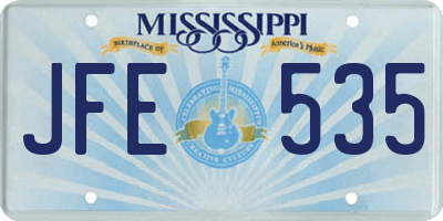 MS license plate JFE535