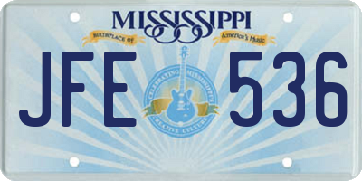 MS license plate JFE536