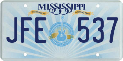 MS license plate JFE537