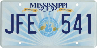 MS license plate JFE541