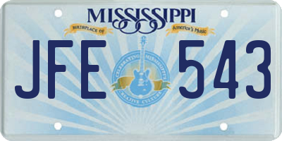 MS license plate JFE543