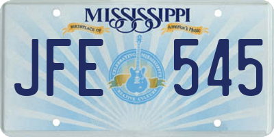 MS license plate JFE545