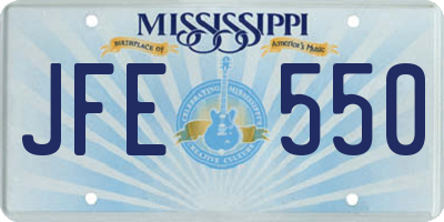 MS license plate JFE550