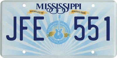 MS license plate JFE551