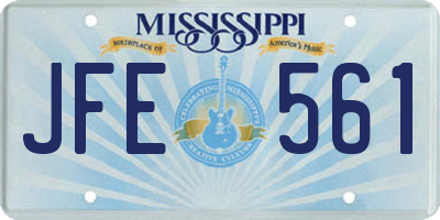 MS license plate JFE561