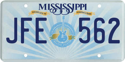 MS license plate JFE562