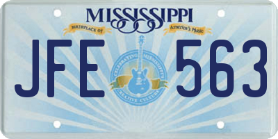 MS license plate JFE563