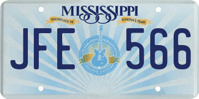MS license plate JFE566