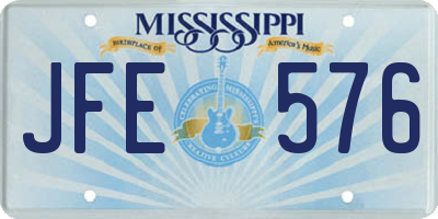 MS license plate JFE576