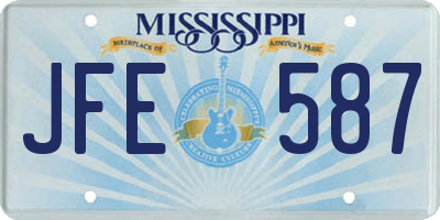 MS license plate JFE587