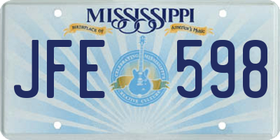 MS license plate JFE598
