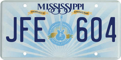 MS license plate JFE604