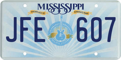 MS license plate JFE607