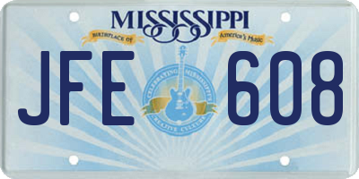 MS license plate JFE608