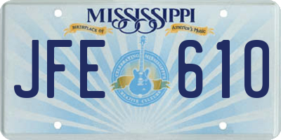 MS license plate JFE610
