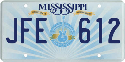 MS license plate JFE612