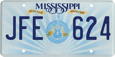 MS license plate JFE624