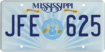 MS license plate JFE625