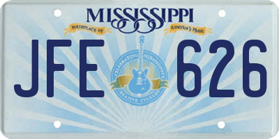 MS license plate JFE626