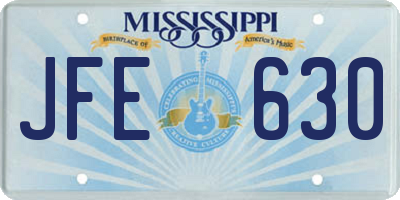 MS license plate JFE630