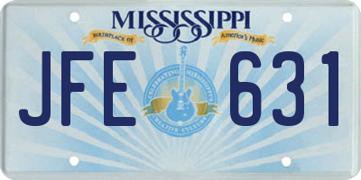 MS license plate JFE631