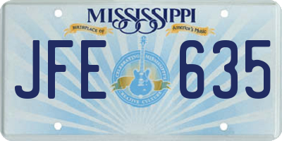 MS license plate JFE635